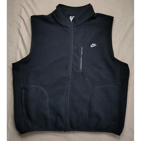 Nike Sportswear Club Winterized Fleece Vest Black Men's Size XXL FZ0894-010 - Picture 2 of 9